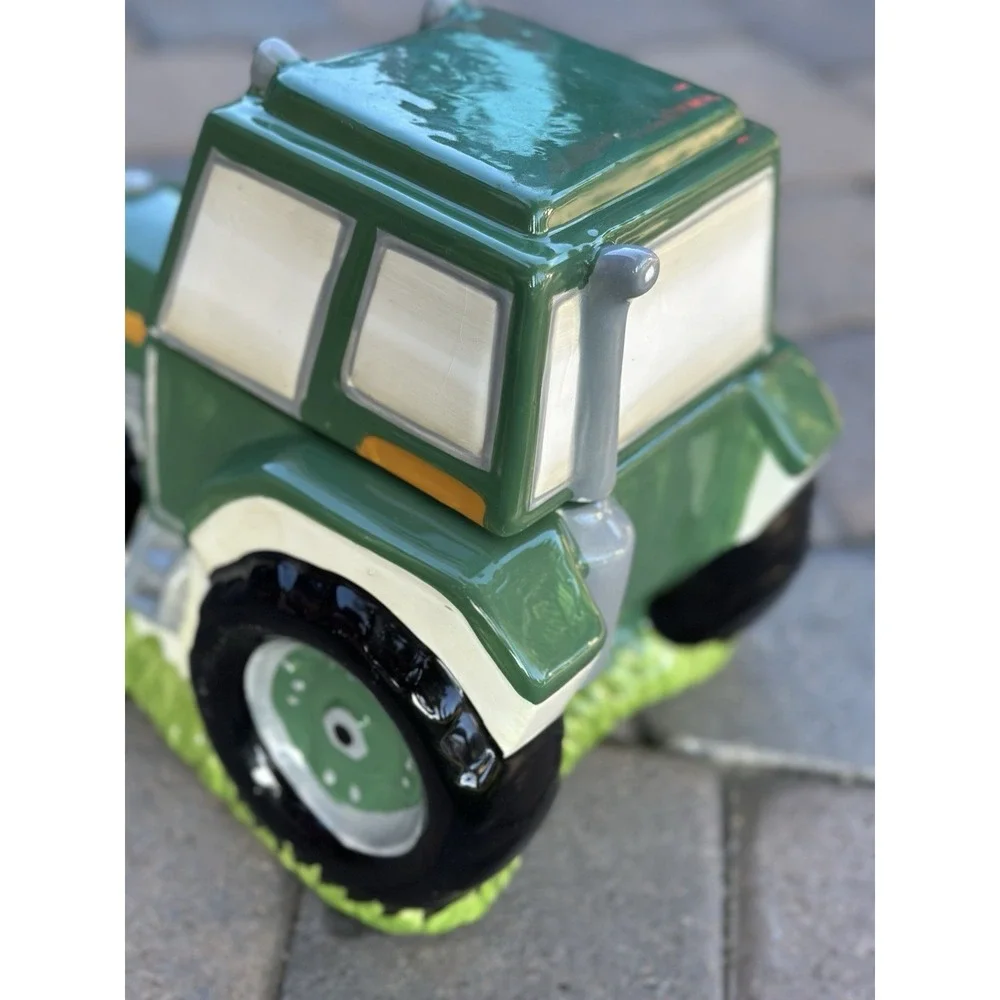 Vintage Large Green Tractor Cookie Jar, style of a John Deere